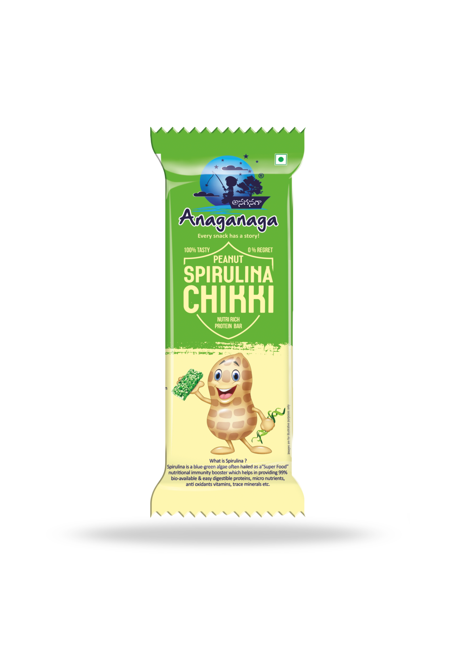 Peanut Spirulina Chikki(Pack of 10)