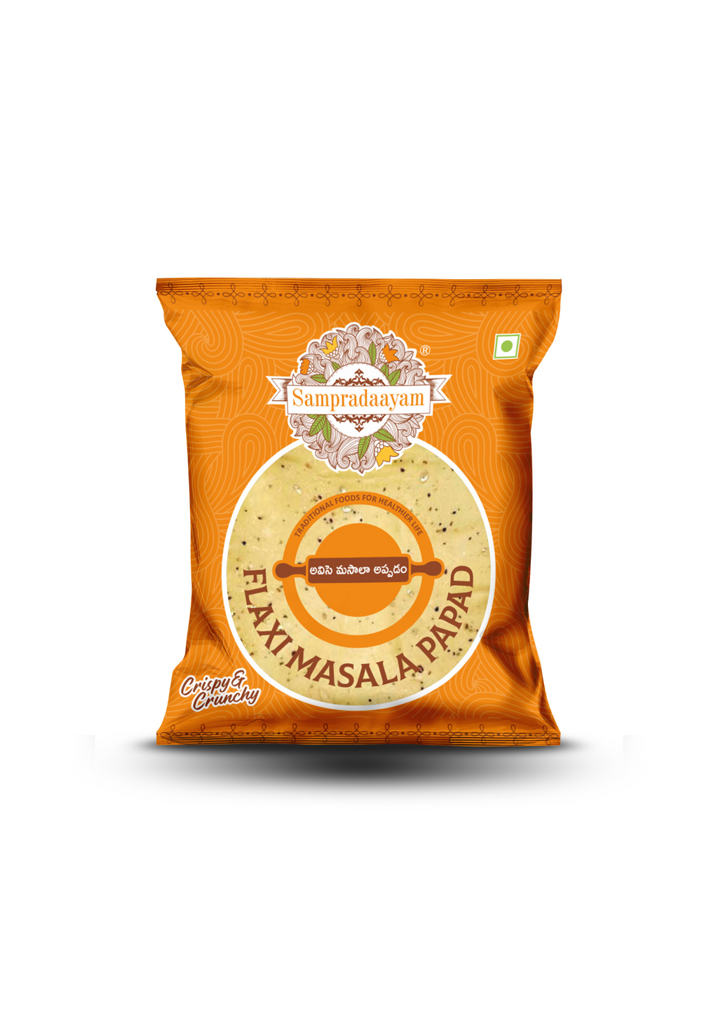 Flaxi Masala Papad Pack of 1 – crispy and spicy Indian snack by V&V Foods