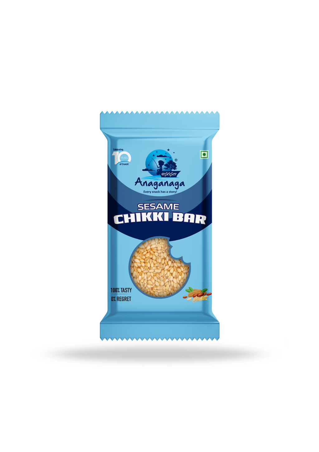 Sesame Chikki Pack of 15 – traditional Indian energy bar by V&V Foods