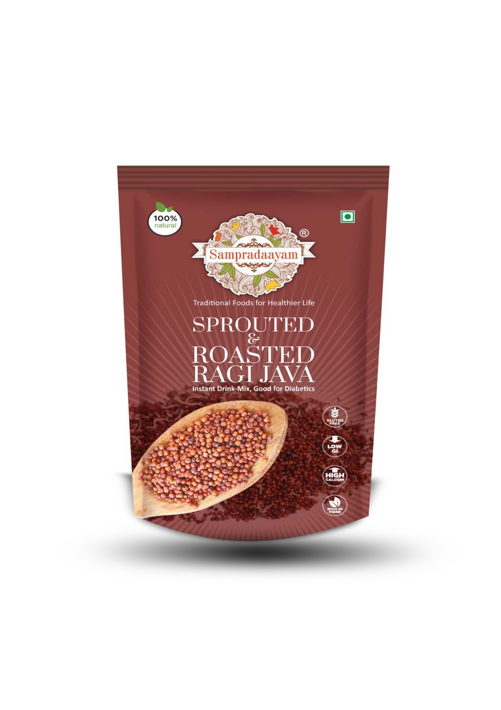 Sprouted & Roasted Ragi Java 400gms – healthy traditional drink mix by V&V Foods