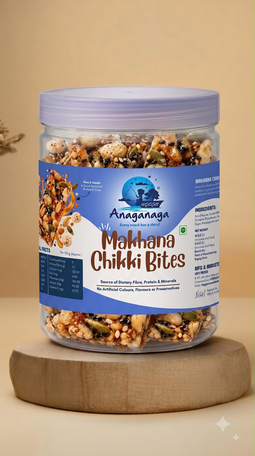 Anaganaga Makhana Chikki Bites | Crunchy Makhana, Nuts & Seeds Snack