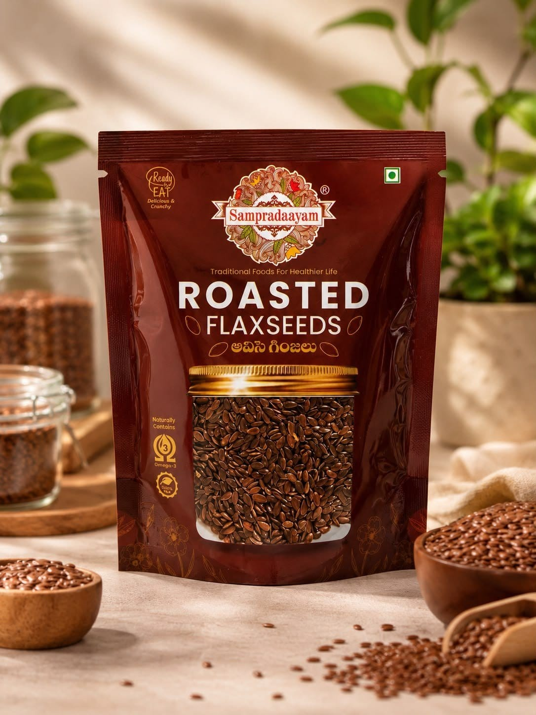 Sampradaayam Premium Roasted Flax Seeds (Roasted Alsi Seeds)