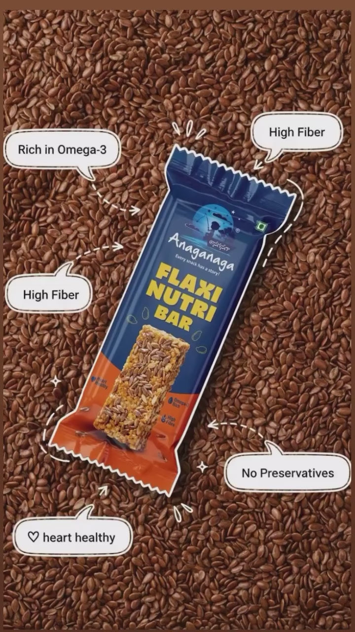 Flaxi Nutri Bar – Omega-3 Rich Flax Seed Energy Bar(Pack of 15)(330g)